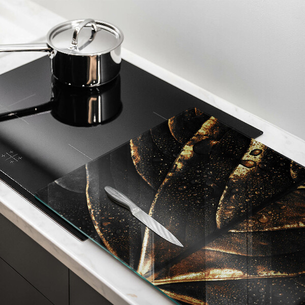 Glas Ceranfeldabdeckung Gold Blatt