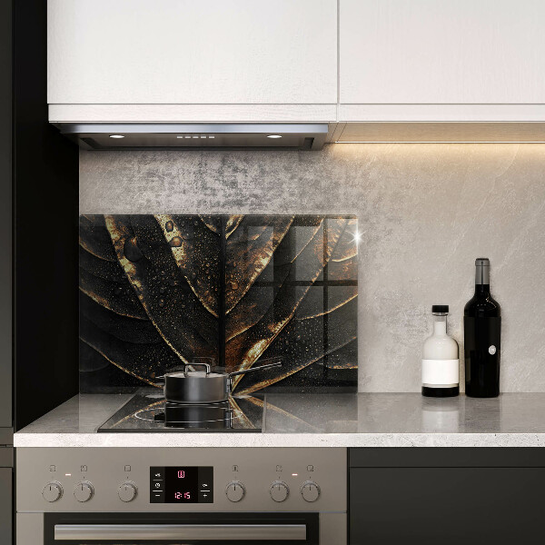 Glas Ceranfeldabdeckung Gold Blatt