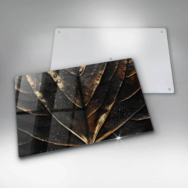 Glas Ceranfeldabdeckung Gold Blatt