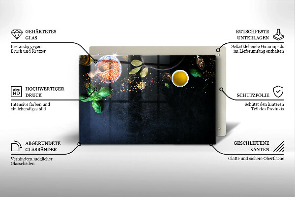 Glas Ceranfeldabdeckung Schüsseln mit Gewürzen