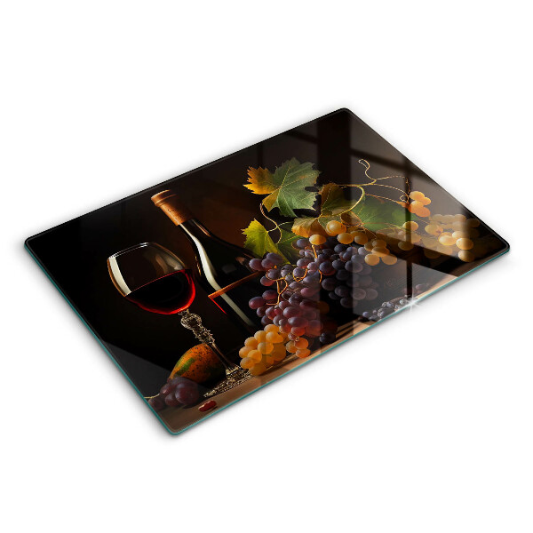 Glas Ceranfeldabdeckung Glas Wein und Trauben