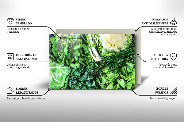 Glas Ceranfeldabdeckung Grünes Gemüse