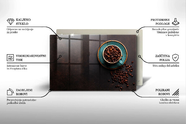 Glas Ceranfeldabdeckung Eine Tasse Kaffeebohnen