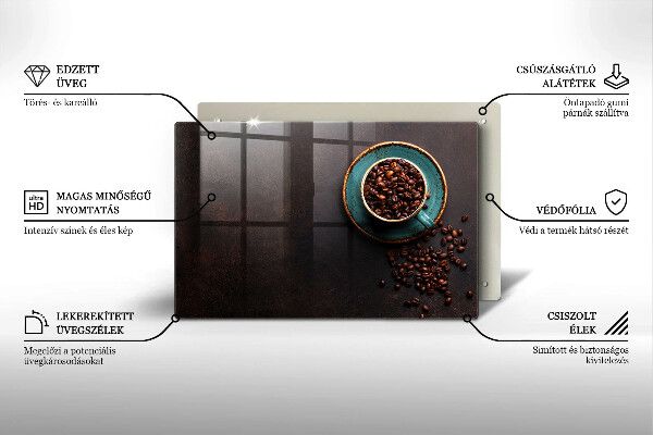 Glas Ceranfeldabdeckung Eine Tasse Kaffeebohnen