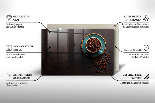 Glas Ceranfeldabdeckung Eine Tasse Kaffeebohnen