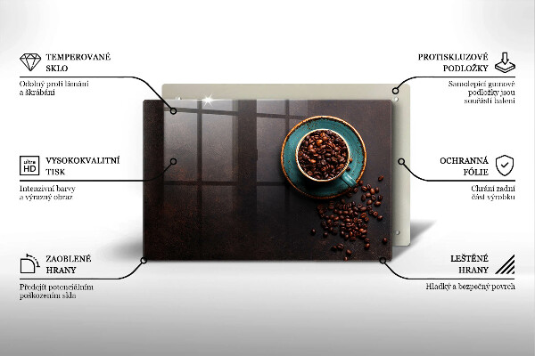 Glas Ceranfeldabdeckung Eine Tasse Kaffeebohnen