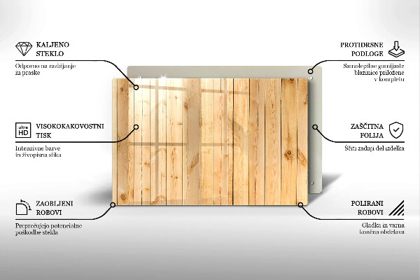 Glas Ceranfeldabdeckung Zarte Holzbretter