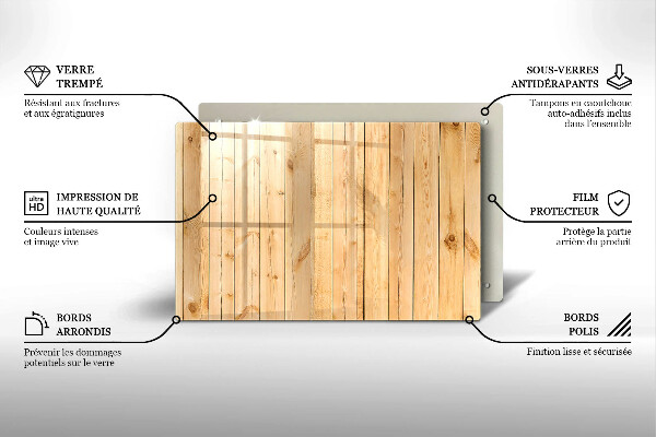 Glas Ceranfeldabdeckung Zarte Holzbretter