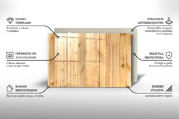 Glas Ceranfeldabdeckung Zarte Holzbretter