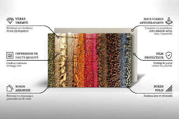 Glas Ceranfeldabdeckung Bunte Gewürze