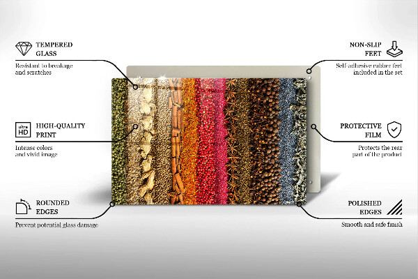 Glas Ceranfeldabdeckung Bunte Gewürze