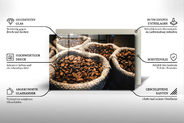 Glas Ceranfeldabdeckung Säcke mit Kaffeebohnen