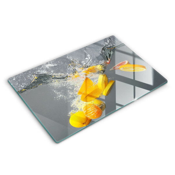 Glas Ceranfeldabdeckung Zitronen im Wasser
