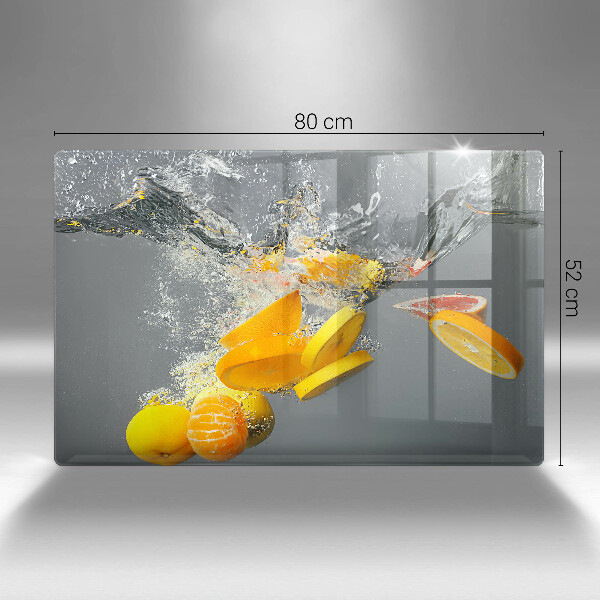 Glas Ceranfeldabdeckung Zitronen im Wasser