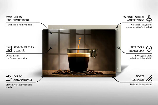 Glas Ceranfeldabdeckung Glas und Kaffeebohnen