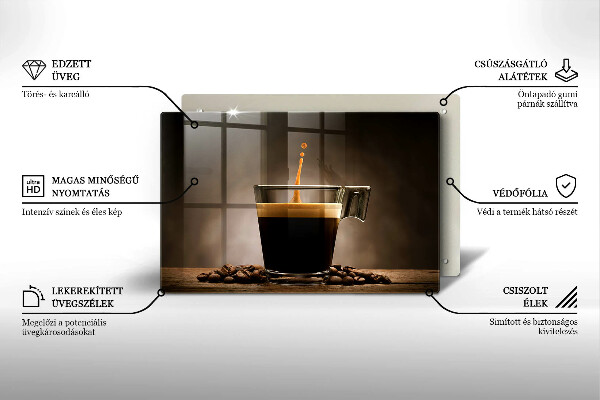 Glas Ceranfeldabdeckung Glas und Kaffeebohnen