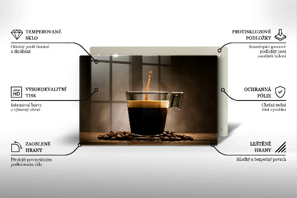 Glas Ceranfeldabdeckung Glas und Kaffeebohnen