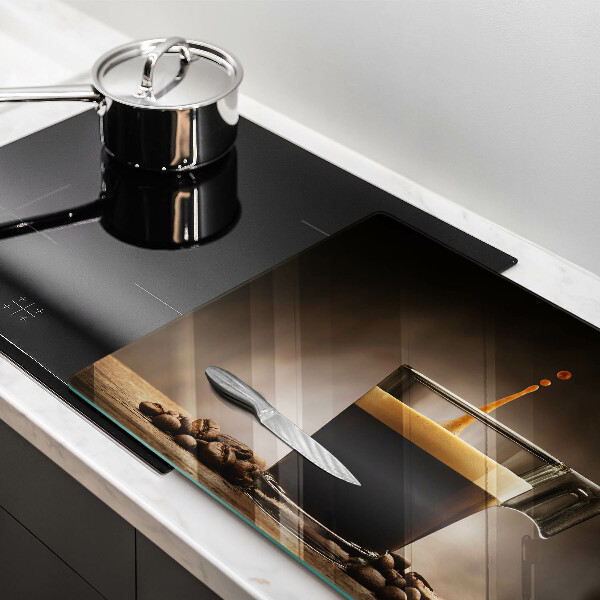 Glas Ceranfeldabdeckung Glas und Kaffeebohnen