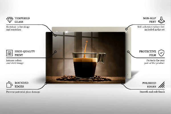 Glas Ceranfeldabdeckung Glas und Kaffeebohnen