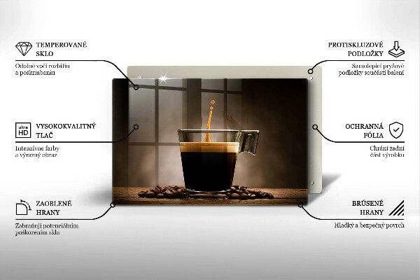 Glas Ceranfeldabdeckung Glas und Kaffeebohnen