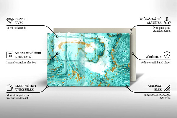 Glas Ceranfeldabdeckung Blaue Abstraktion