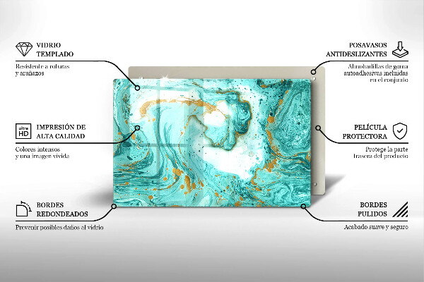 Glas Ceranfeldabdeckung Blaue Abstraktion
