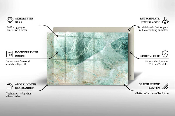 Glas Herdabdeckplatte Steinstruktur