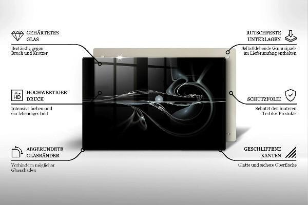 Glas Herdabdeckplatte Moderne Abstraktion