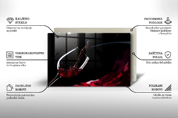 Glas Herdabdeckplatte Ein Glas Rotwein