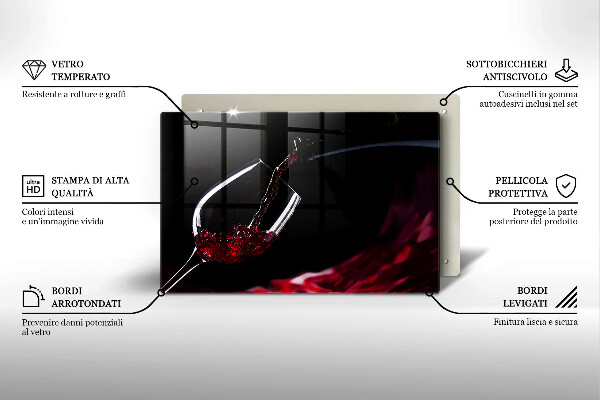 Glas Herdabdeckplatte Ein Glas Rotwein
