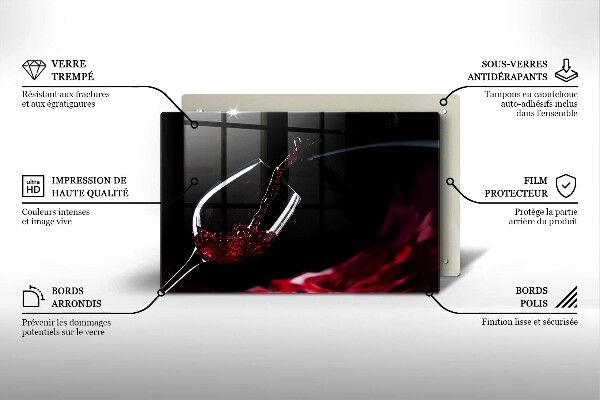 Glas Herdabdeckplatte Ein Glas Rotwein