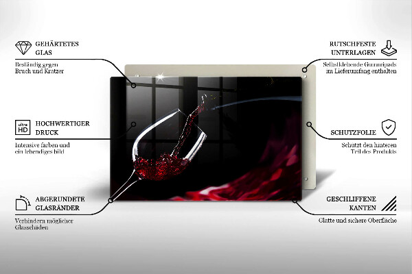 Glas Herdabdeckplatte Ein Glas Rotwein