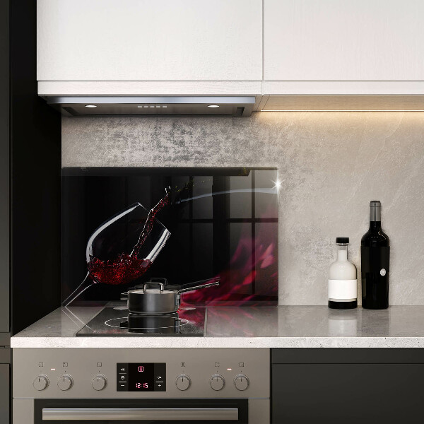 Glas Herdabdeckplatte Ein Glas Rotwein