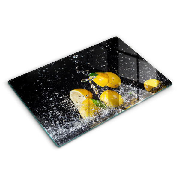 Glas Herdabdeckplatte Saftige Zitronenfrucht