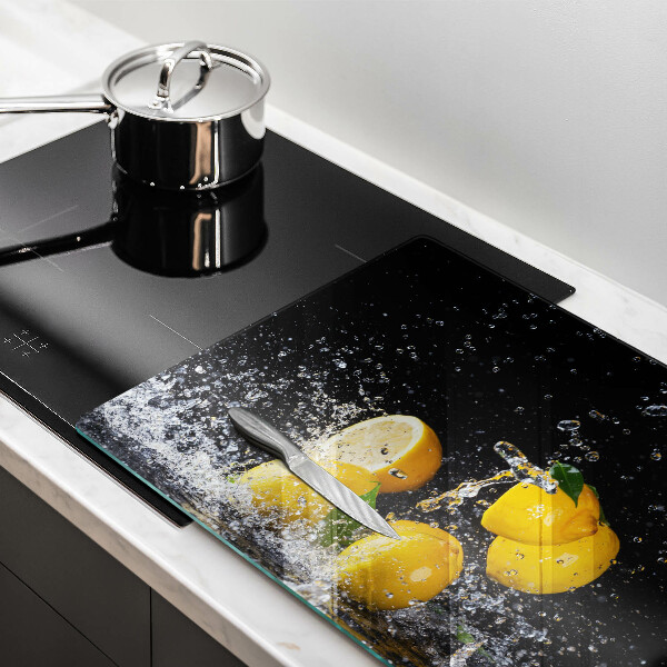 Glas Herdabdeckplatte Saftige Zitronenfrucht