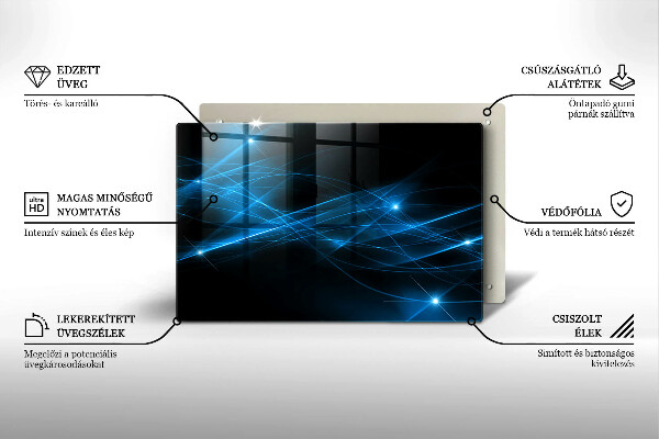 Glas Herdabdeckplatte Abstrakter blauer Rauch