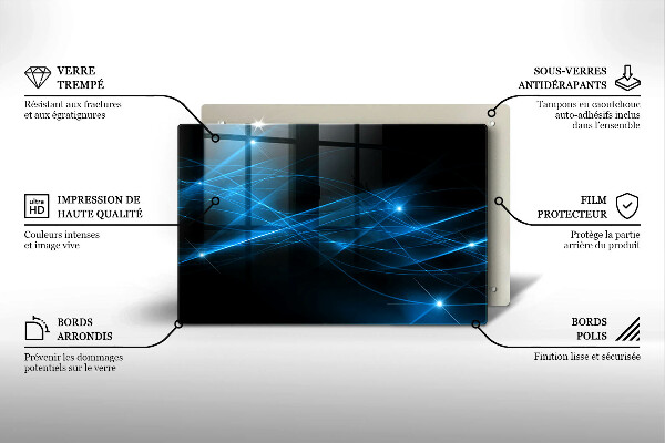 Glas Herdabdeckplatte Abstrakter blauer Rauch