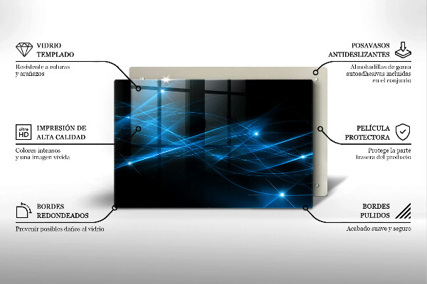 Glas Herdabdeckplatte Abstrakter blauer Rauch