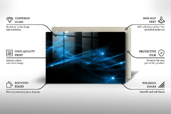 Glas Herdabdeckplatte Abstrakter blauer Rauch