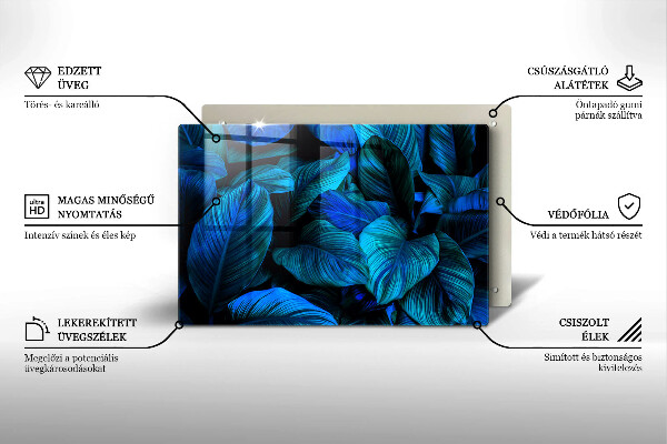 Glas Ceranfeldabdeckung Blätter der Dschungelvegetation