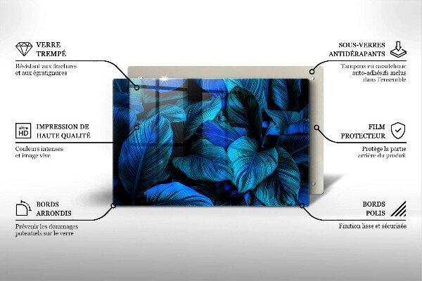 Glas Ceranfeldabdeckung Blätter der Dschungelvegetation