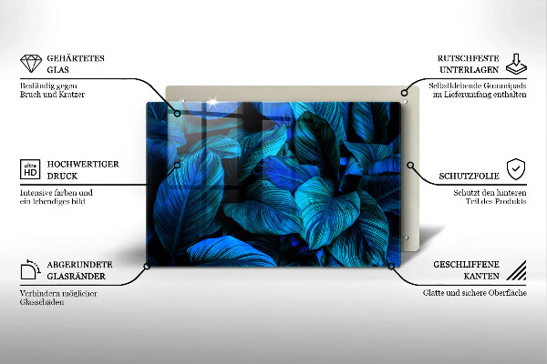 Glas Ceranfeldabdeckung Blätter der Dschungelvegetation