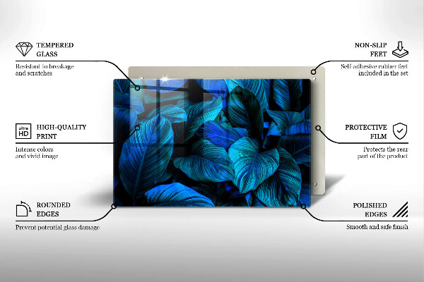 Glas Ceranfeldabdeckung Blätter der Dschungelvegetation