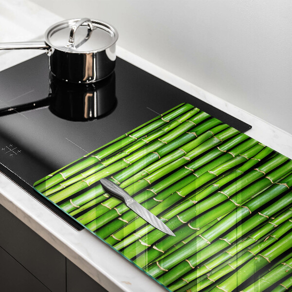 Glas Herdabdeckplatte Naturbambus