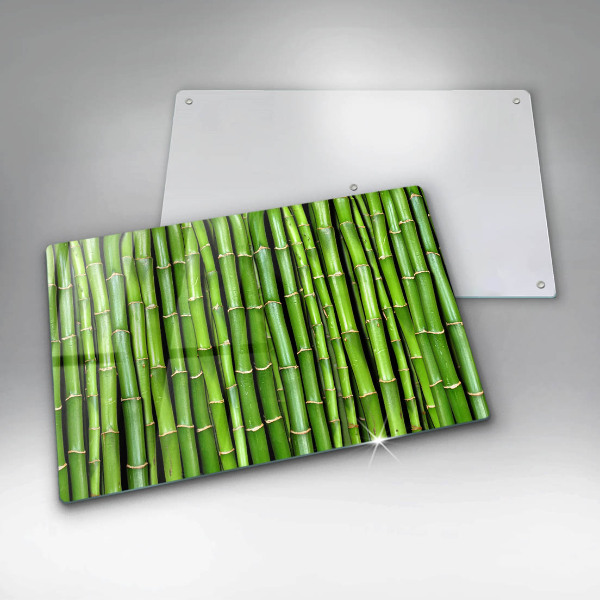 Glas Herdabdeckplatte Naturbambus