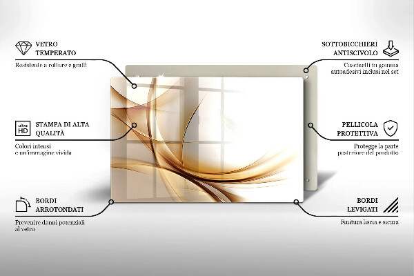 Glas Herdabdeckplatte Abstrakte Formen