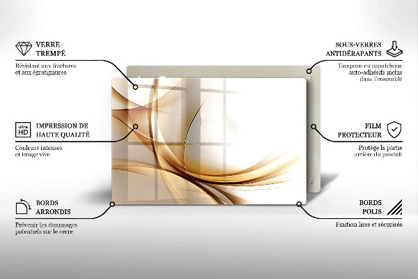 Glas Herdabdeckplatte Abstrakte Formen
