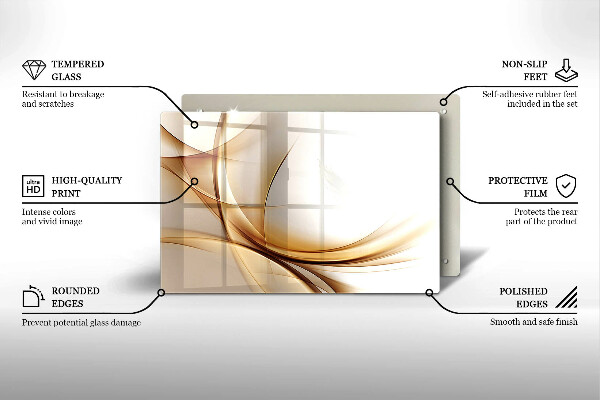 Glas Herdabdeckplatte Abstrakte Formen