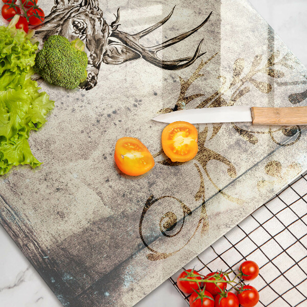 Glas Herdabdeckplatte Hirsch-Tierillustration