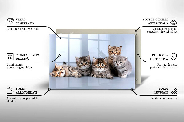 Glas Herdabdeckplatte Süße kleine Kätzchen
